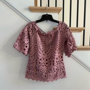 La Reyna Crochet Lace Top, Size Medium